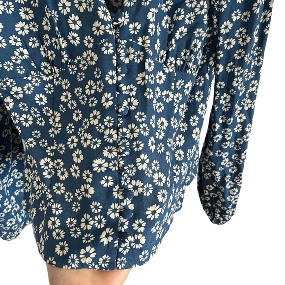REFORMATION Nell Button Down Puff Sleeve Floral Blouse Top - Picture 7 of 11